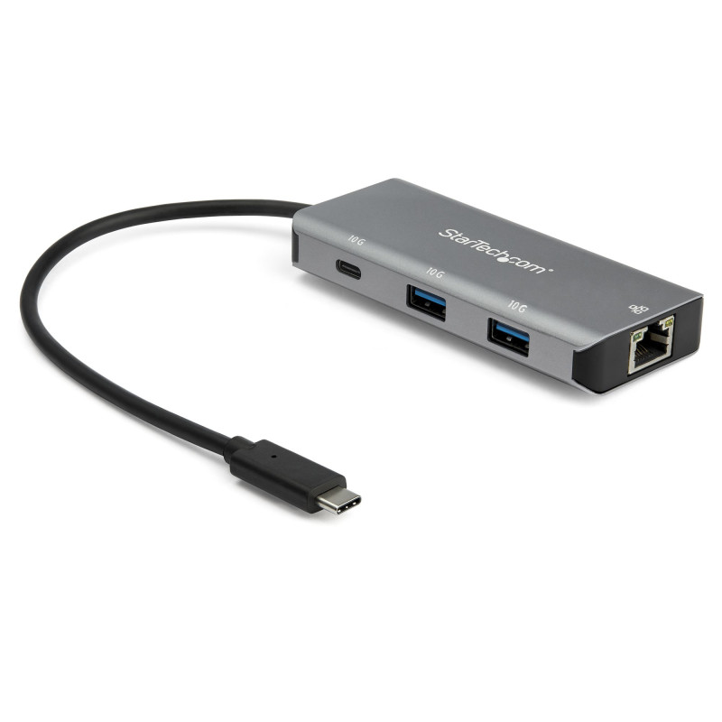 StarTech.com Hub USB-C a 3 porte con Gigabit Ethernet RJ45 GbE - 2x USB-A, 1x USB-type C - Adattatore SuperSpeed 10Gbps USB 3.2