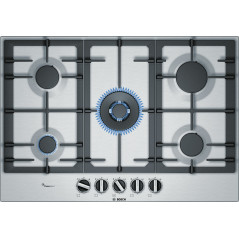 Bosch Serie 6 PCQ7A5B90 Piano cottura a gas 75 cm Acciaio inox