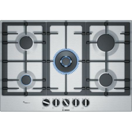 Bosch Serie 6 PCQ7A5B90 Piano cottura a gas 75 cm Acciaio inox