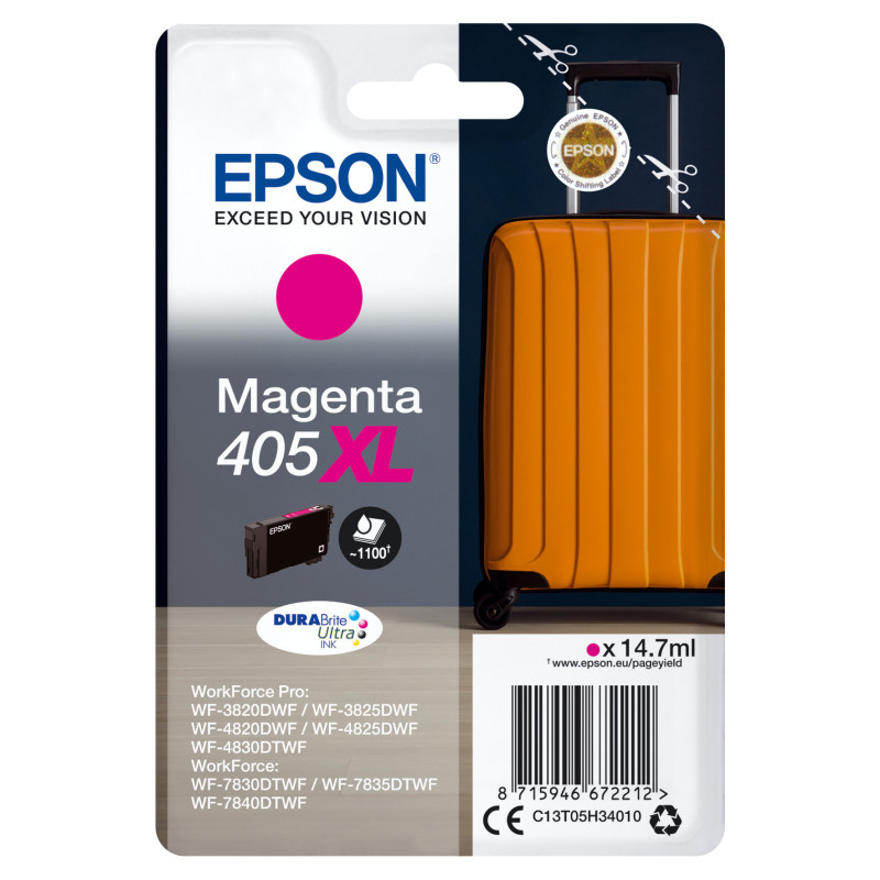 Epson Singlepack Magenta 405XL DURABrite Ultra Ink