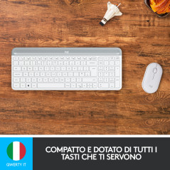 Logitech MK470 Kit Mouse e Tastiera, Layout Italiano Qwerty