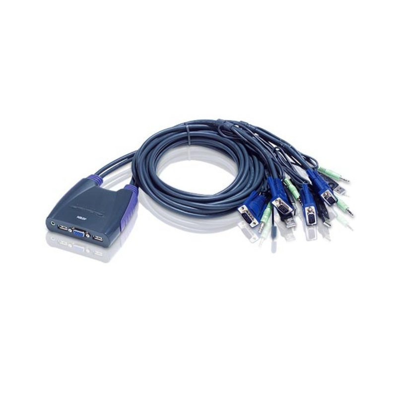 ATEN Switch KVM USB VGA/Audio cablato 4-porte (0,9 m, 1,2 m)