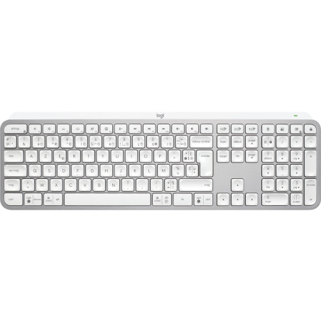 Logitech MX Keys S tastiera Universale RF senza fili + Bluetooth AZERTY Francese Alluminio, Bianco