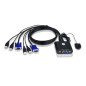 ATEN Switch KVM USB VGA cablato 2-porte con selettore porta remota