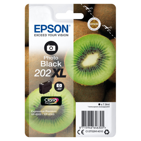 Epson Kiwi Singlepack Photo Black 202XL Claria Premium Ink