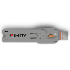 Lindy 40623 clip sicura Chiave bloccaporta USB tipo A Arancione Acrilonitrile butadiene stirene (ABS) 1 pz