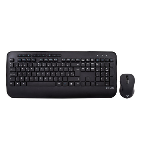 V7 Tastiera full-size/poggiapolsi QWERTY spagnolo CKW300ES, nero