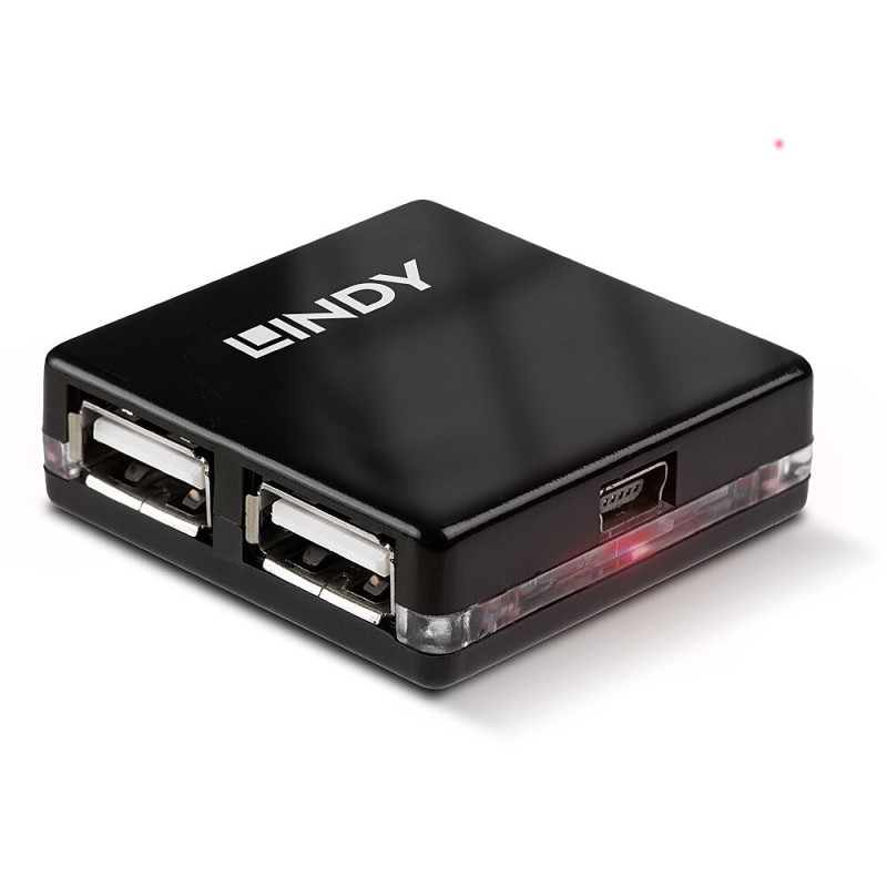 Lindy 42742 hub di interfaccia 480 Mbit/s Nero