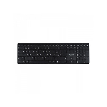 V7 Tastiera Bluetooth KW550ESBT da 2,4 GHZ a due modalità, QWERTY spagnolo - Nero