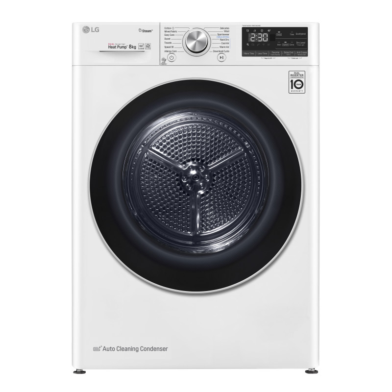 LG RC80V9AV3W Asciugatrice 8 kg Pompa di Calore Libera installazione Carica frontale A+++