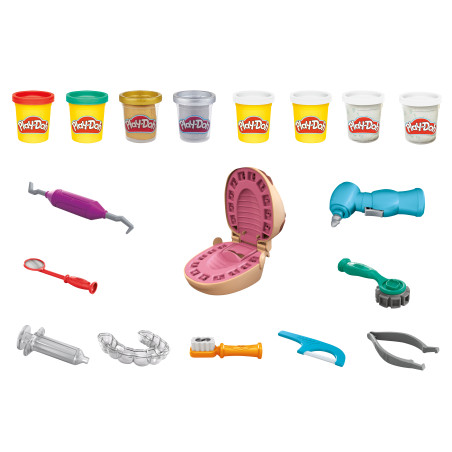 Play-Doh Dottor Trapanino, playset con 8 barattoli di pasta da modellare atossica, per bambini dai 3 anni in su