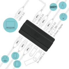 i-tec U3HUB742 hub di interfaccia USB 3.2 Gen 1 (3.1 Gen 1) Type-B 5000 Mbit s Nero