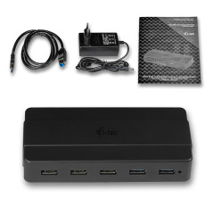 i-tec U3HUB742 hub di interfaccia USB 3.2 Gen 1 (3.1 Gen 1) Type-B 5000 Mbit s Nero