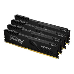 Kingston Technology FURY 64GB 2666MT s DDR4 CL16 DIMM (Kit da 4) 1Gx8 Beast Black