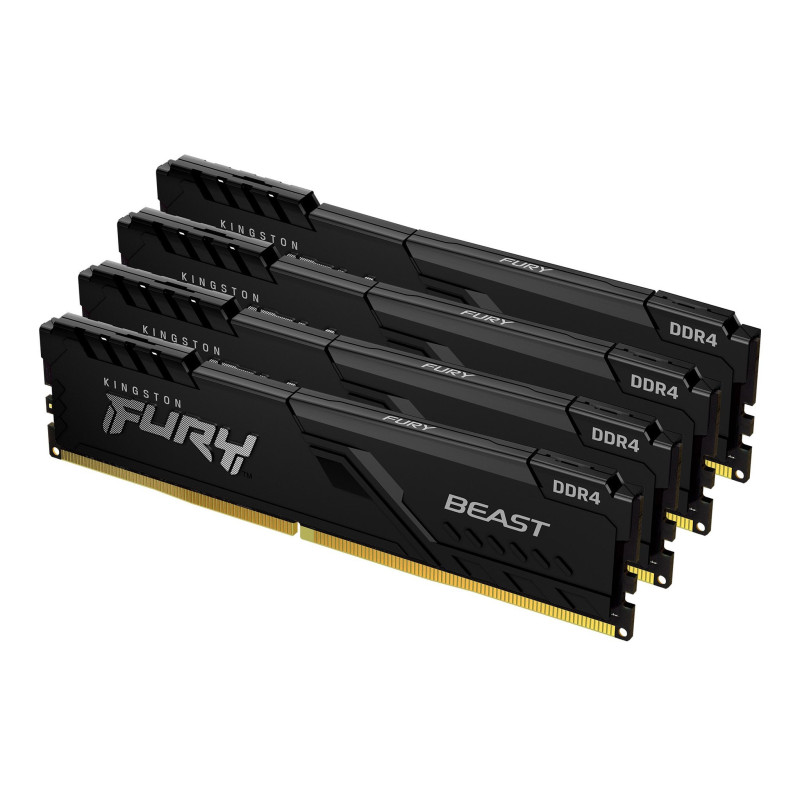 Kingston Technology FURY 64GB 2666MT/s DDR4 CL16 DIMM (Kit da 4) 1Gx8 Beast Black