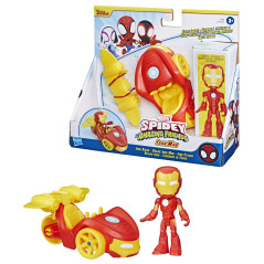 Marvel Spidey e I Suoi Fantastici Amici, set Iron Racer, action figure, veicolo e accessorio