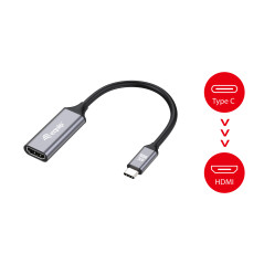 Equip 133491 cavo e adattatore video 0,15 m USB tipo-C HDMI Nero, Grigio