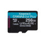 Kingston Technology Scheda microSDXC Canvas Go Plus 170R A2 U3 V30 da 256GB + adattatore