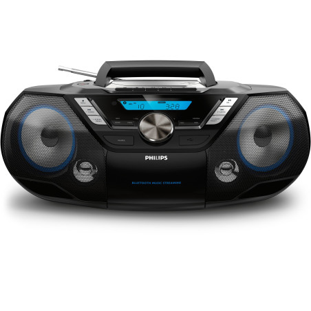 Philips AZB798T/12 impianto stereo portatile Analogico e digitale 12 W DAB, DAB+, FM Nero Riproduzione MP3