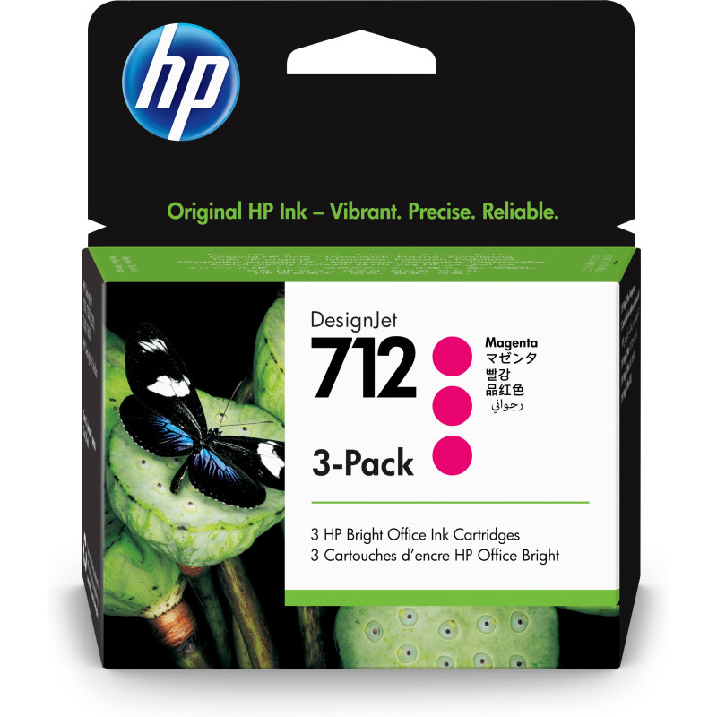 HP Confezione da 3 cartucce di inchiostro magenta originale DesignJet 712 da 29 ml