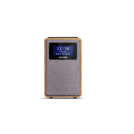 Philips TAR5005 10 radio Orologio Digitale Grigio, Legno