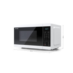 Sharp YC-MG02E-W forno a microonde Blu, Bianco Superficie piana 20 L 800 W