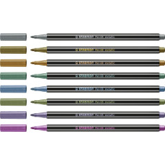 STABILO Pen 68 metallic marcatore Medio Multicolore 8 pz