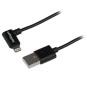 StarTech.com Cavo connettore ad angolo lightning a 8 pin Apple a USB nero da 1 m per iPhone/iPod/iPad