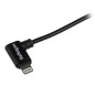 StarTech.com Cavo connettore ad angolo lightning a 8 pin Apple a USB nero da 1 m per iPhone/iPod/iPad