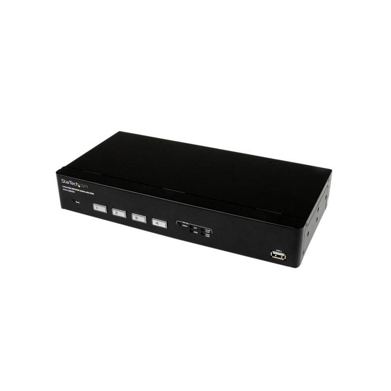 StarTech.com Switch KVM VGA USB a 4 porte con tecnologia di commutazione rapida DDM e cavi