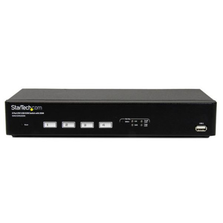 StarTech.com Switch Commutatore KVM USB DVI a 4 porte con tecnologia di commutazione rapida DDM incluso di cavi