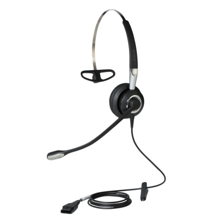 Jabra Biz 2400 II QD Mono NC 3-in-1 Wideband Auricolare Cablato Passanuca, A clip, A Padiglione Ufficio Nero, Argento