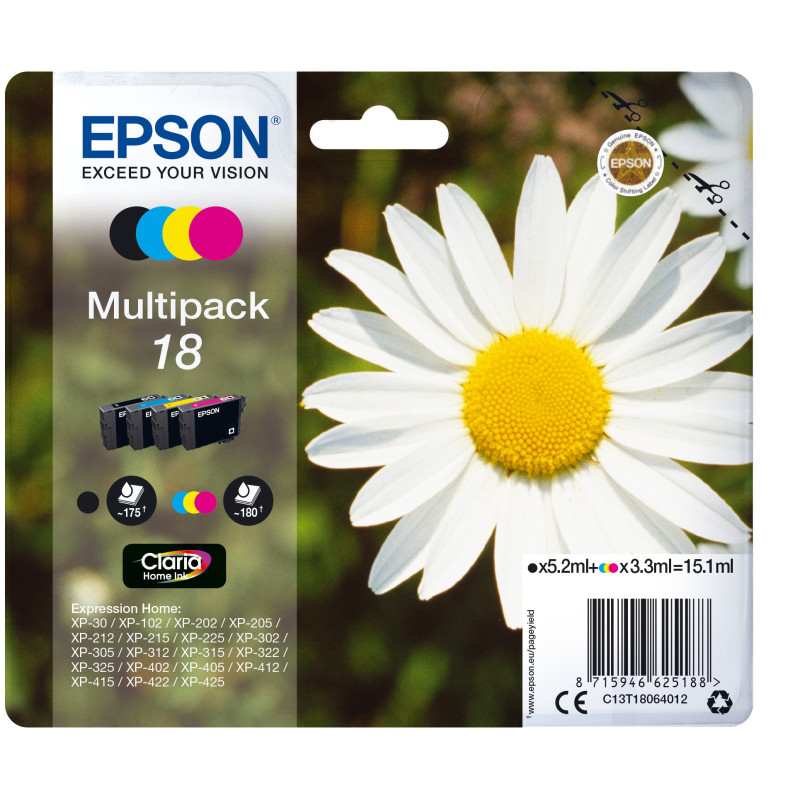 Epson Daisy Multipack Margherita 4 colori Inchiostri Claria Home 18