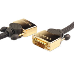 Lindy 37141 cavo DVI 1 m DVI-D Nero, Oro