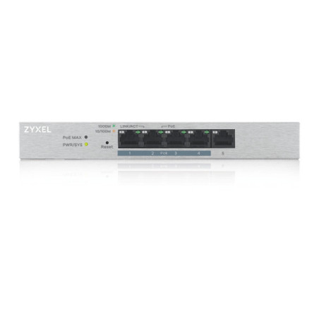 Zyxel GS1200-5HP v2 Gestito Gigabit Ethernet (10/100/1000) Supporto Power over Ethernet (PoE) Grigio