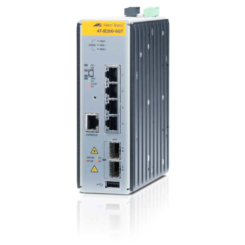 Allied Telesis AT-IE200-6GT Gestito L2 Gigabit Ethernet (10/100/1000) Nero