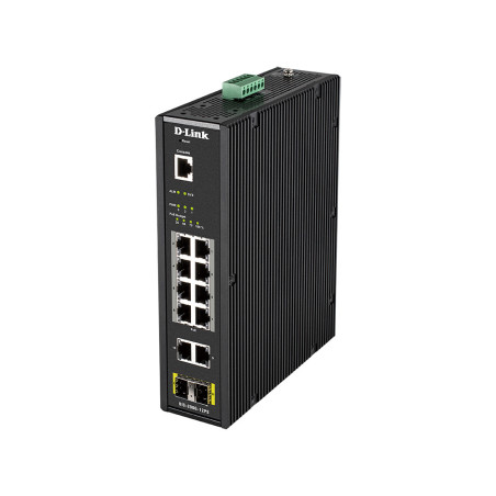 D-Link DIS-200G-12PS switch di rete Gestito L2 Gigabit Ethernet (10 100 1000) Supporto Power over Ethernet (PoE) Nero