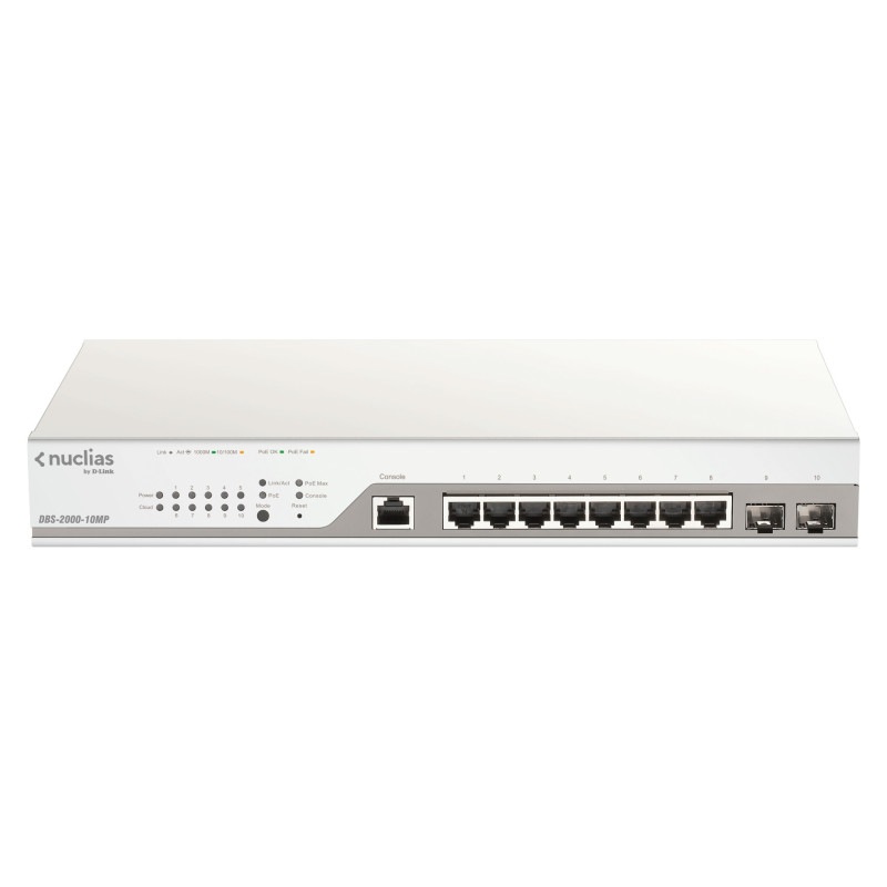 D-Link DBS-2000-10MP switch di rete Gestito L2 Gigabit Ethernet (10/100/1000) Supporto Power over Ethernet (PoE) Grigio