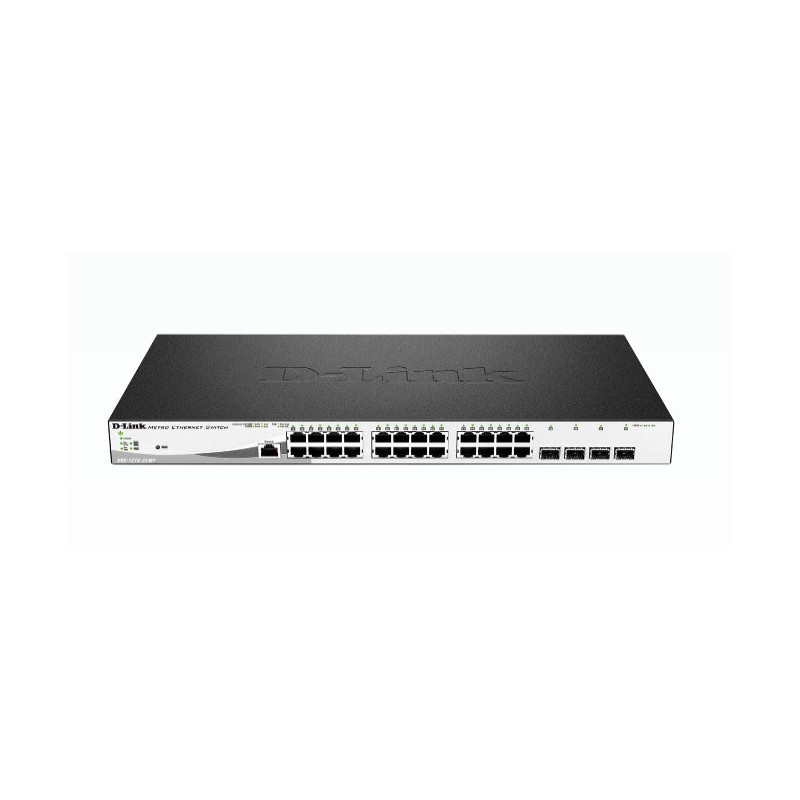 D-Link DGS-1210-28MP/E switch di rete Gestito L2 Gigabit Ethernet (10/100/1000) Supporto Power over Ethernet (PoE) 1U Nero,