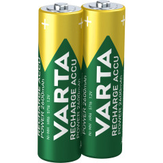 Varta Recharge Accu Power AA 2600 mAh Blister da 2 (Batteria NiMH Accu Precaricata, Mignon, batteria ricaricabile, pronta