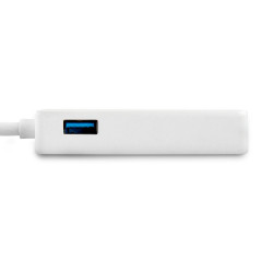 StarTech.com Adattatore USB 3.0 a Ethernet Gigabit (RJ45) - Scheda di rete NIC esterna con porta USB integrata - Bianco