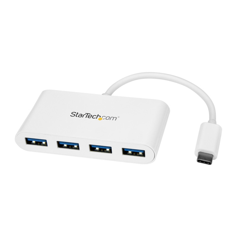 StarTech.com Hub USB-C a 4 porte USB 3.0 - USB-C a 4x USB-A - Alimentato via bus - Bianco