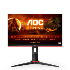 AOC G2 24G2U BK Monitor PC 60,5 cm (23.8") 1920 x 1080 Pixel Full HD LED Nero, Rosso