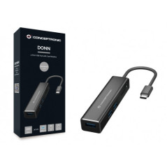 Conceptronic DONN08B replicatore di porte e docking station per laptop USB 3.2 Gen 1 (3.1 Gen 1) Type-C Nero