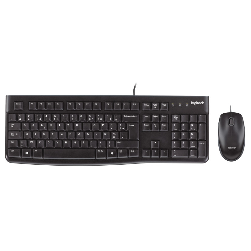 Logitech Desktop MK120 tastiera Mouse incluso Ufficio USB AZERTY Belga Nero