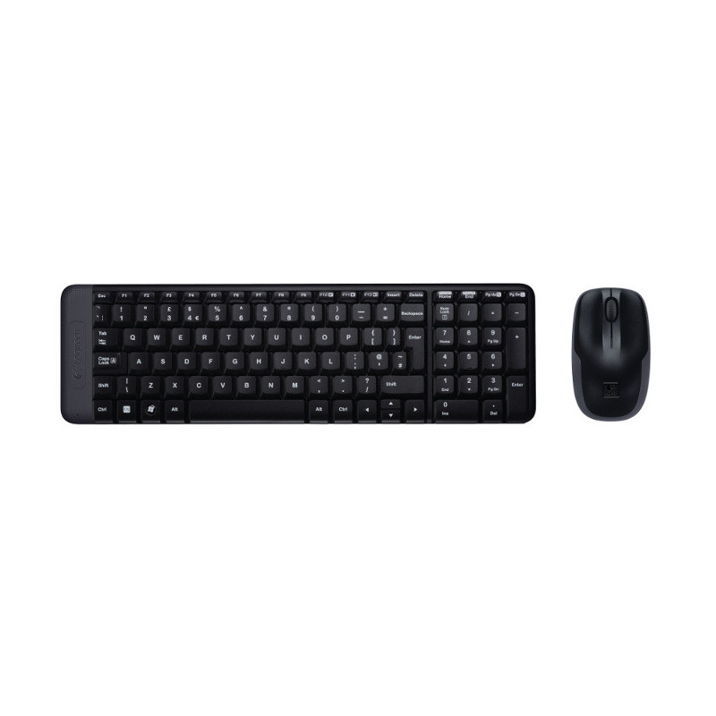 Logitech Wireless Combo MK220 tastiera Mouse incluso Ufficio RF Wireless QWERTY International EER Nero