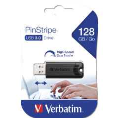 Verbatim PinStripe 3.0 - Memoria USB 3.0 da 128GB  - Nero