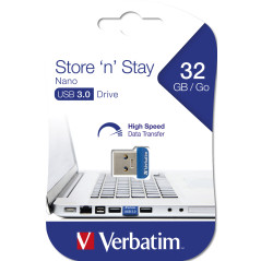 Verbatim Store 'n' Stay NANO - Memoria USB 3.0 da 32 GB - Blu