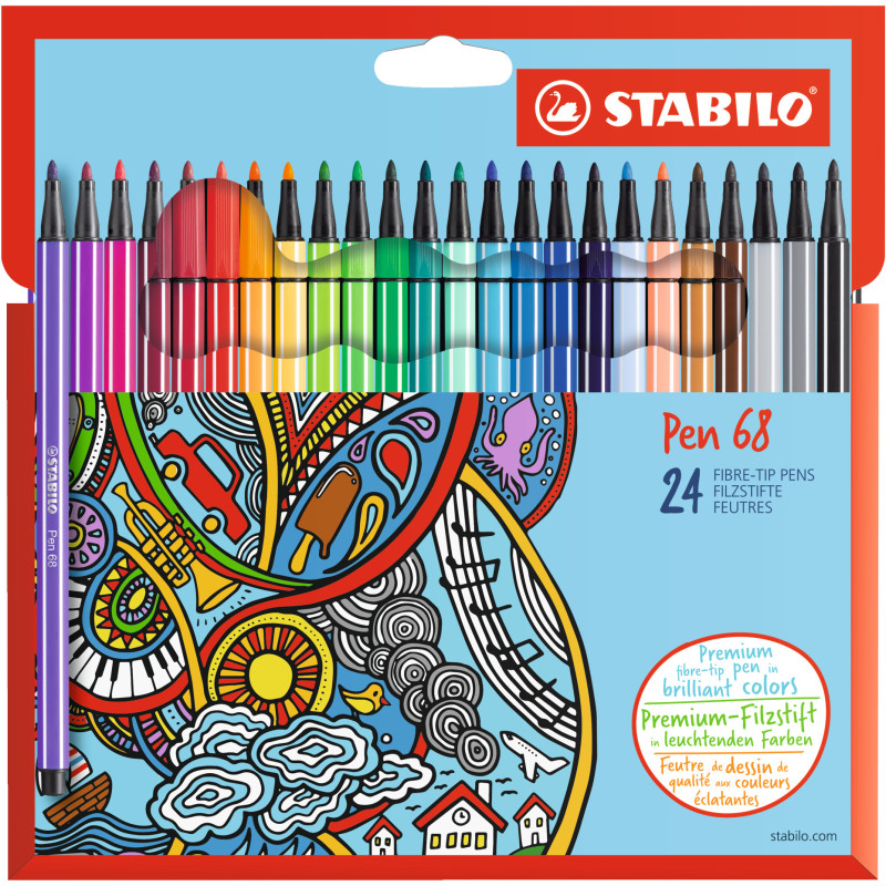 STABILO Pen 68 marcatore Fine Multicolore 24 pz