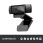 Logitech C920 HD Pro Webcam, Videochiamata Full HD 1080p/30fps, Audio Stereo ‎Chiaro, ‎Correzione Luce HD, Funziona con Skype,